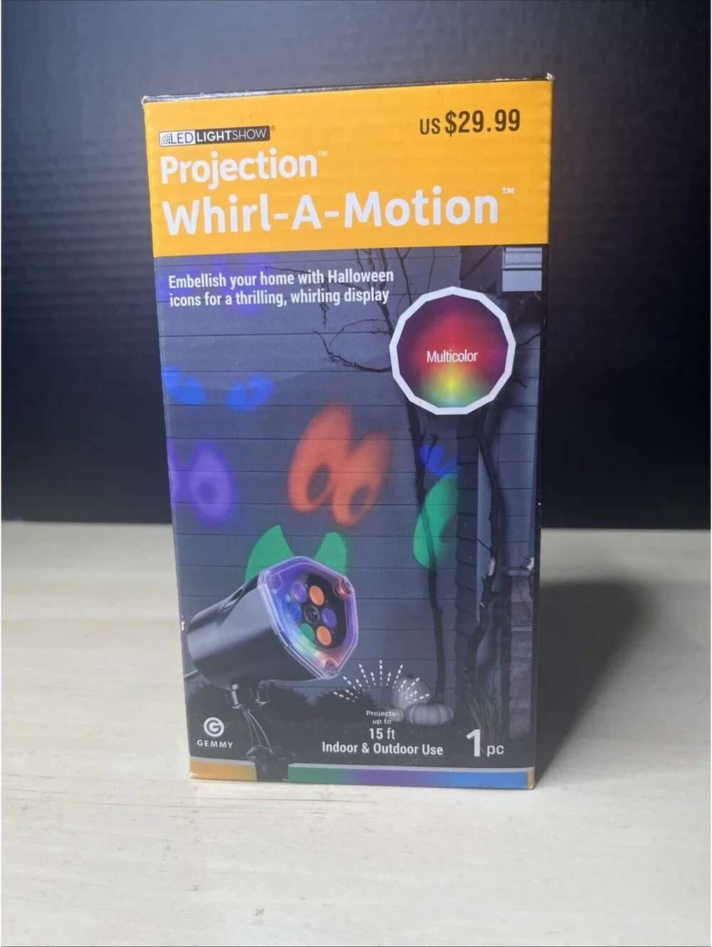 Gemmy Halloween LED Lightshow Projection Whirl-A-Motion Eyes/ Multicolor